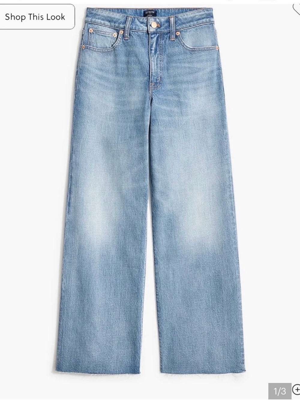 J. Crew Light Wash Wide-Leg Cropped Women's Jeans